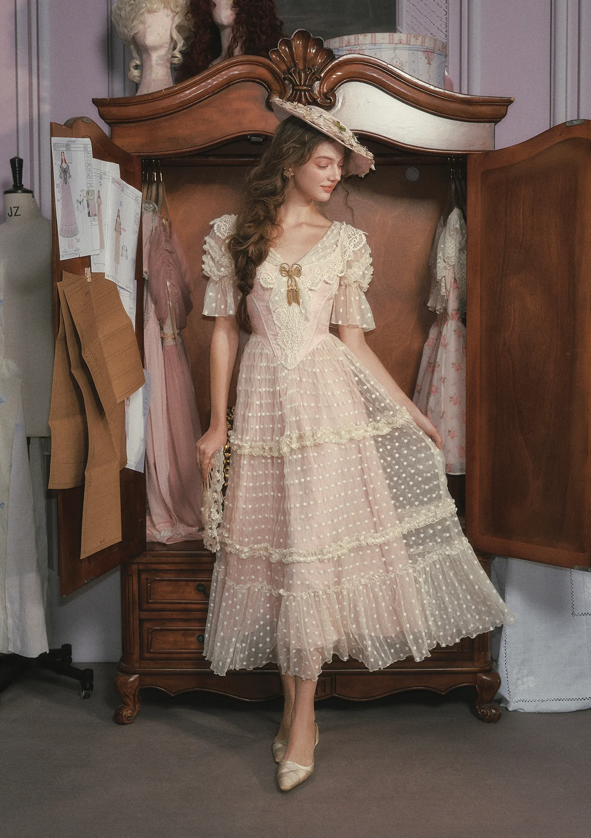 Gilded Invitation Dress（Pink） - Image 9