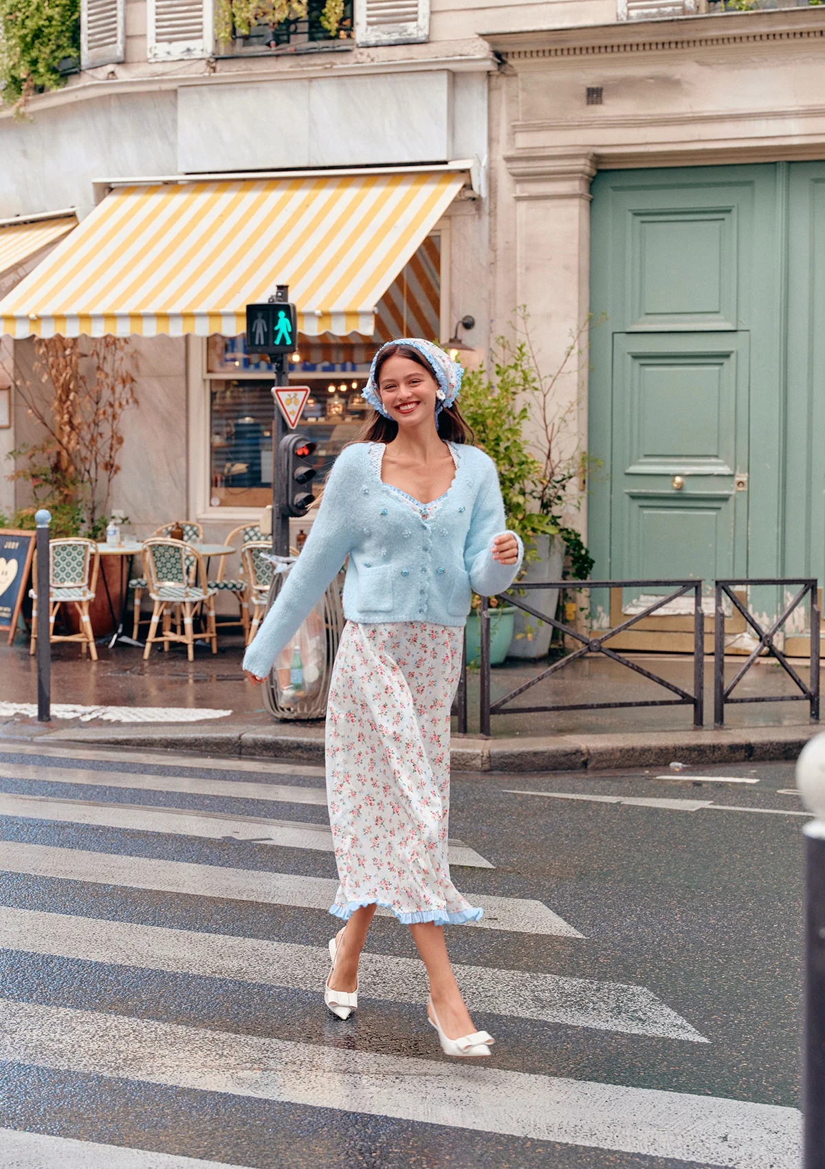 Left Bank Blue Coconut Knit Cardigan - Image 5