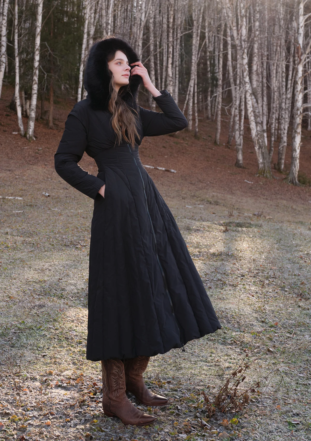 Paper Feather Down Coat(Black) - Image 6