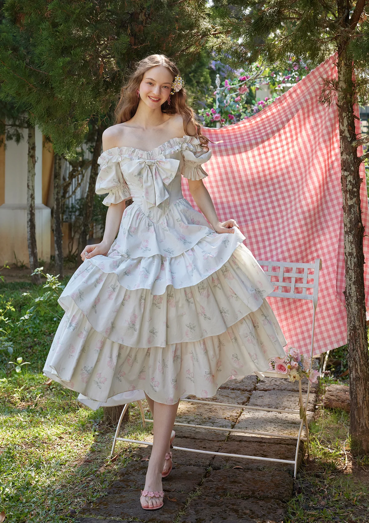Bloom in Coral Island Corset Dress - Image 4