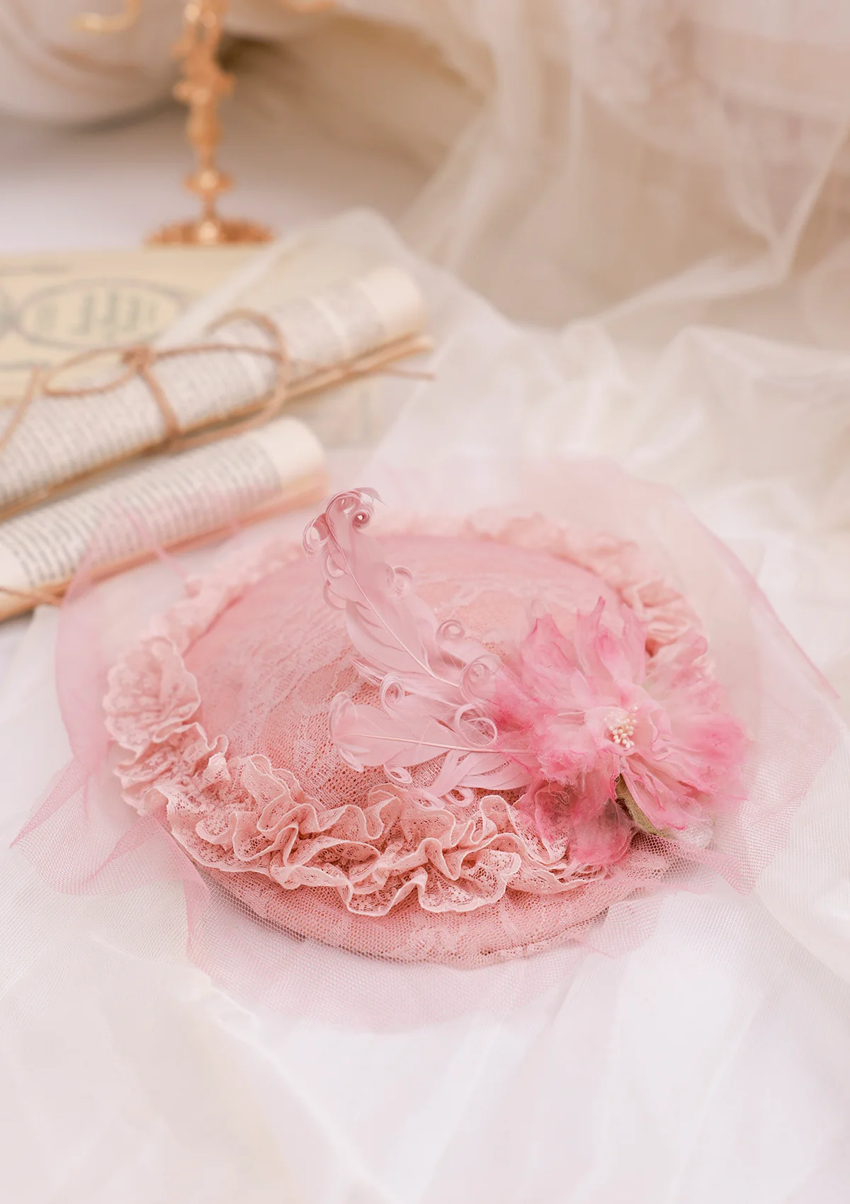 Pink Crabapple Blossom Bonnet - Image 7