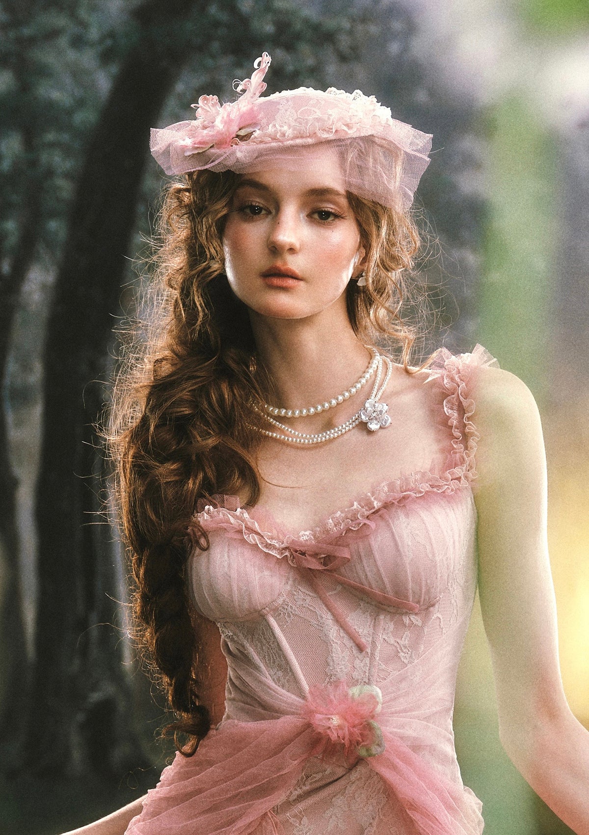 Pink Crabapple Blossom Bonnet - Image 9