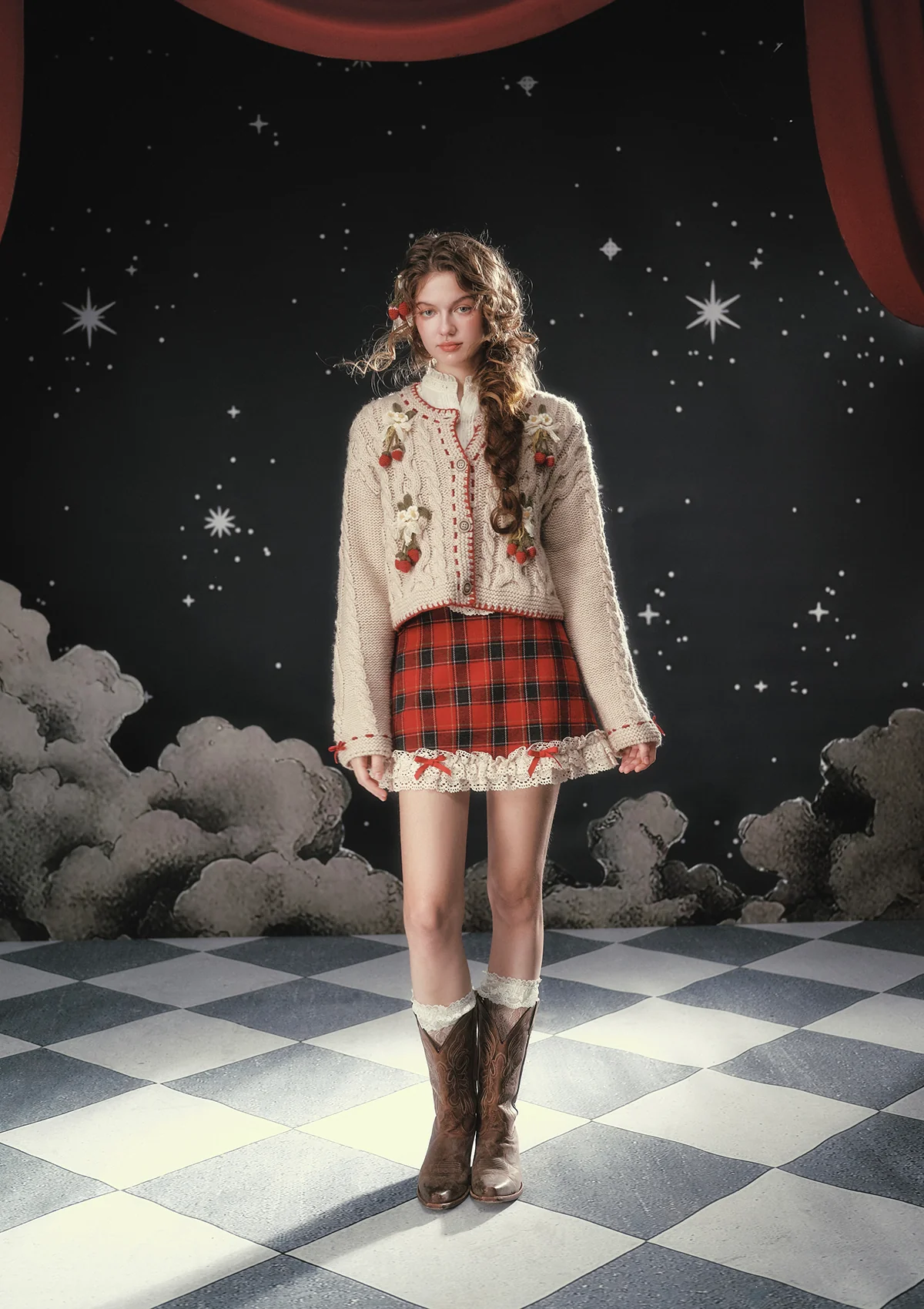 Strawberry Mont Blanc Knit Cardigan - Image 8