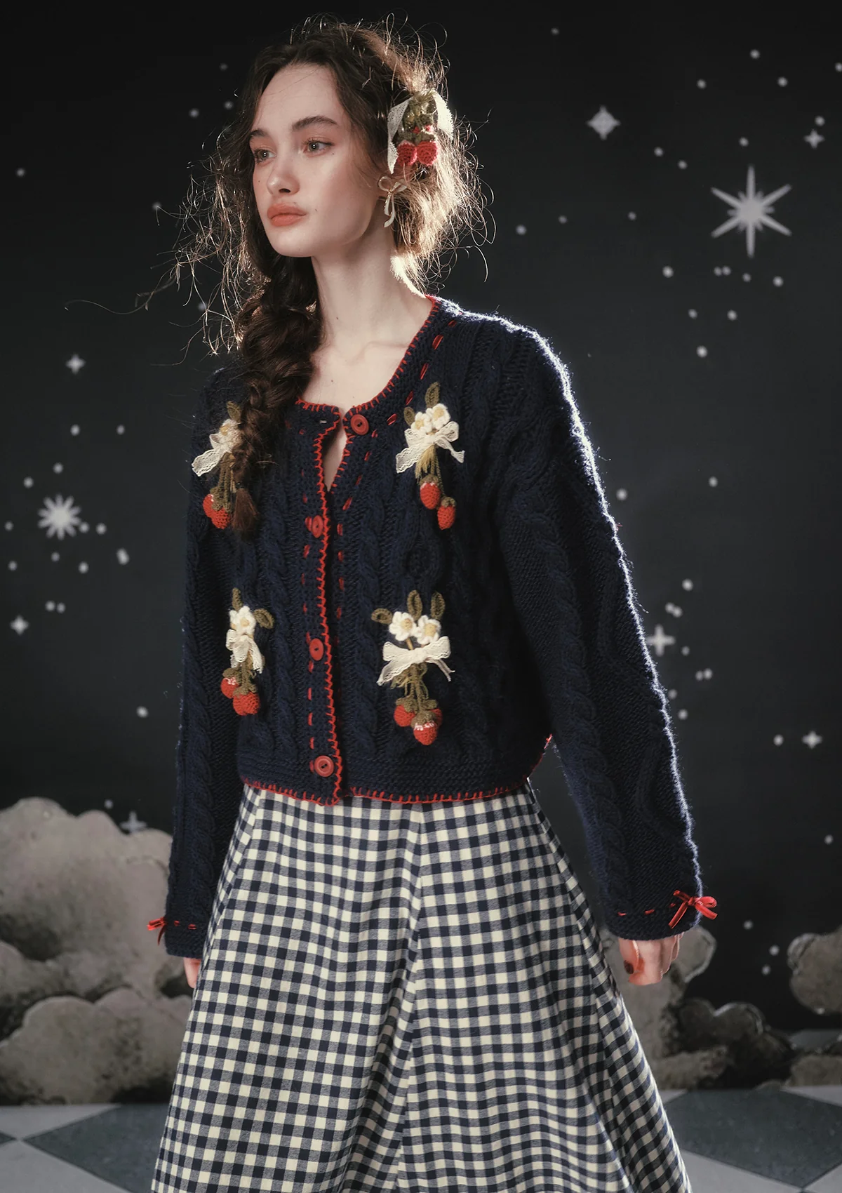 Strawberry Mont Blanc Knit Cardigan - Image 9