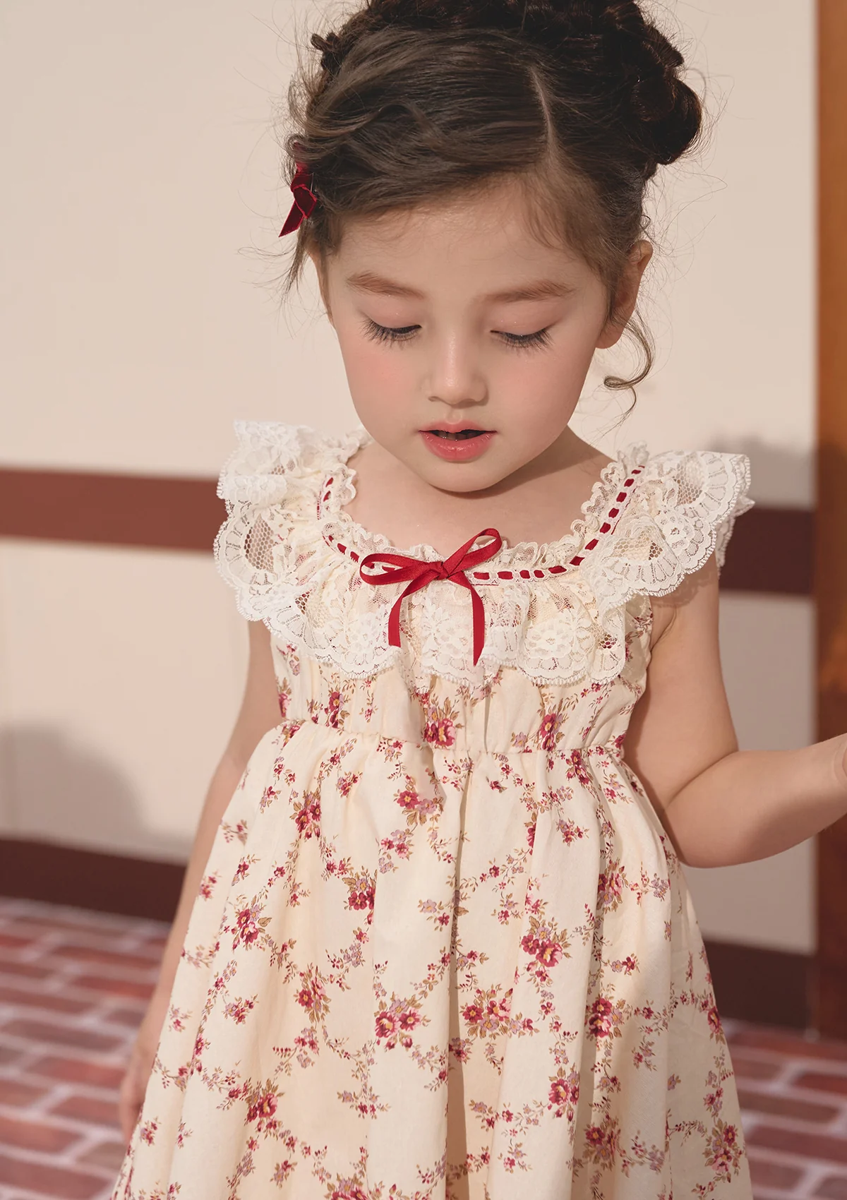 Toddler Girl Red Garnet Dress - Image 3