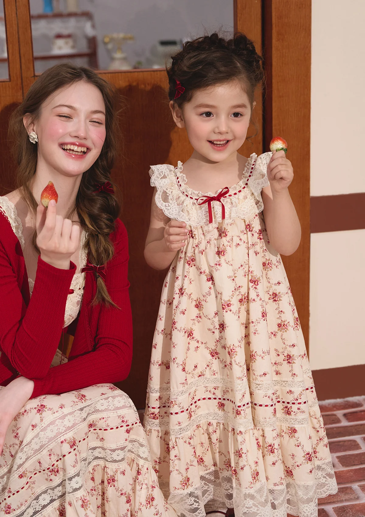 Toddler Girl Red Garnet Dress - Image 4