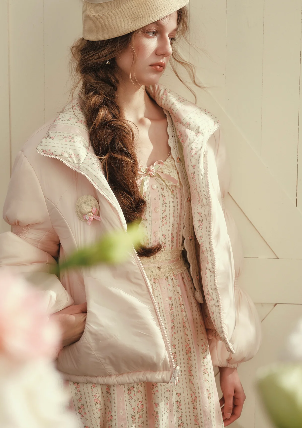 Winter Garden Down Jacket (Pink) - Image 8